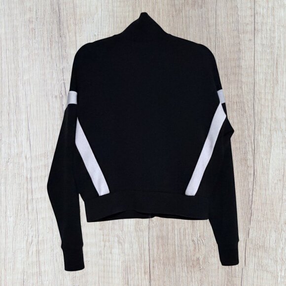 Spanx Air Essentials Black White Stripe Lounge Set Zip Jacket & Wide Leg Pants M - Picture 3 of 7